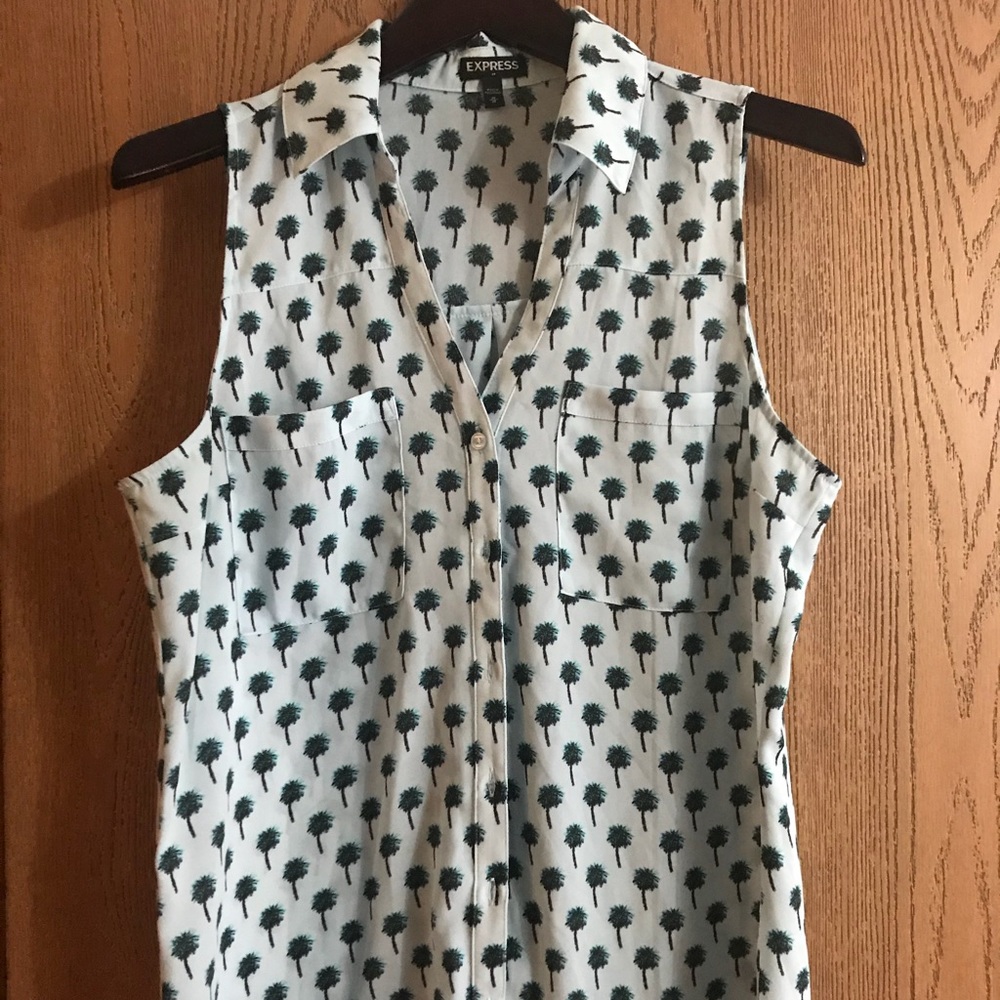 Express sleeveless palm tree shirt